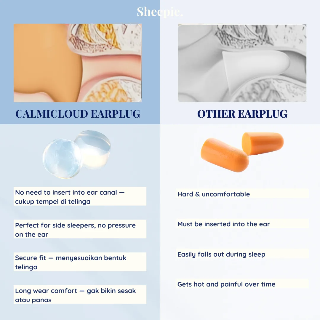 CalmiCloud dibandingkan earplug lain